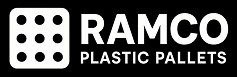Logo of RAMCO Plastic Pallets featuring a dice icon.