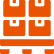 Orange lockers with green handles and vents.